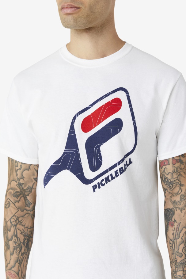 Camiseta Branca Para Remo De Pickleball Fila