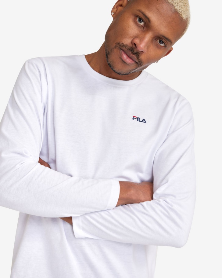 Camiseta Básica Masculina L/s Branca Fila