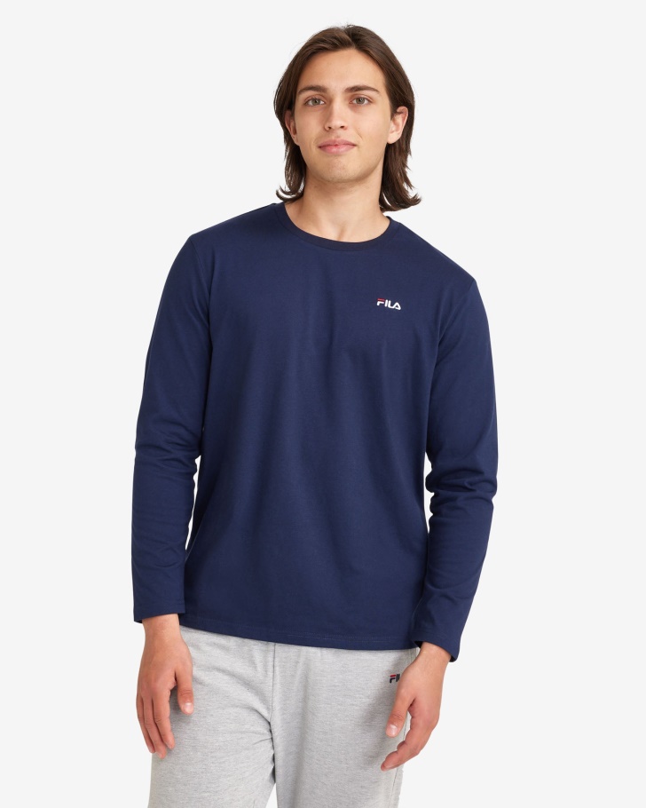 Camiseta Básica Masculina L/s New Marinho Fila