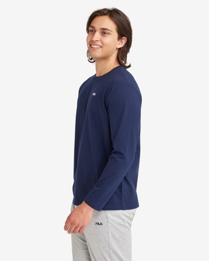 Camiseta Básica Masculina L/s New Marinho Fila