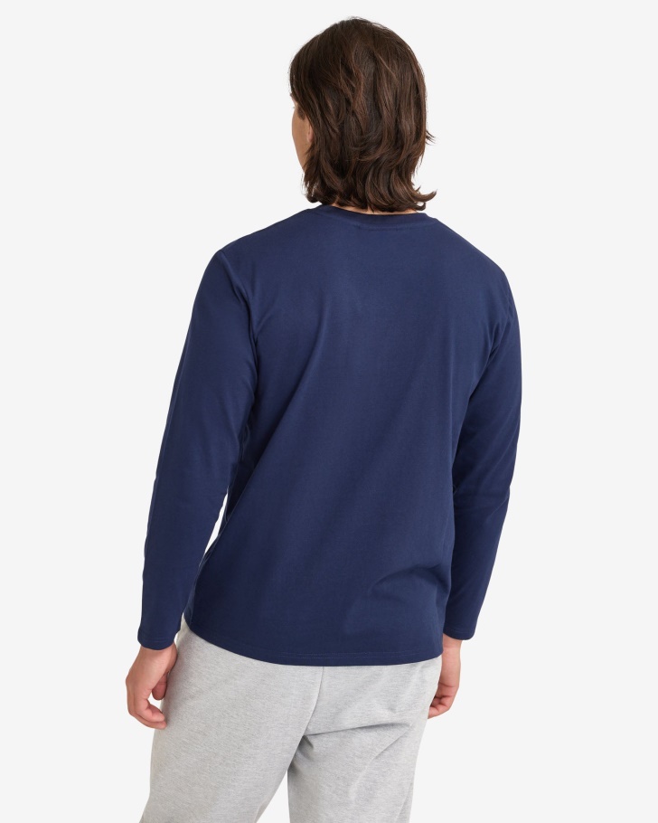 Camiseta Básica Masculina L/s New Marinho Fila