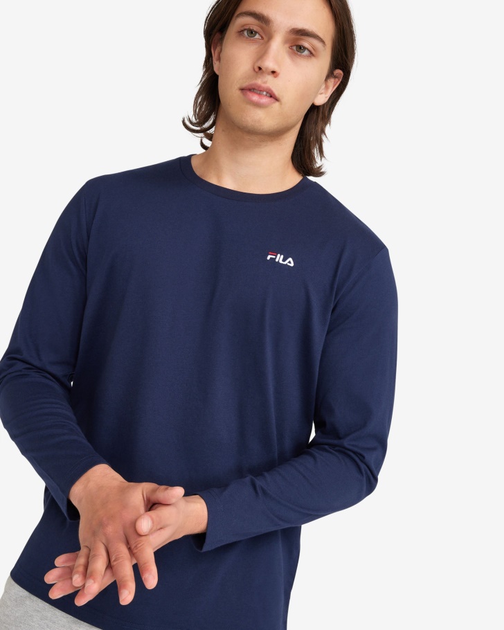 Camiseta Básica Masculina L/s New Marinho Fila
