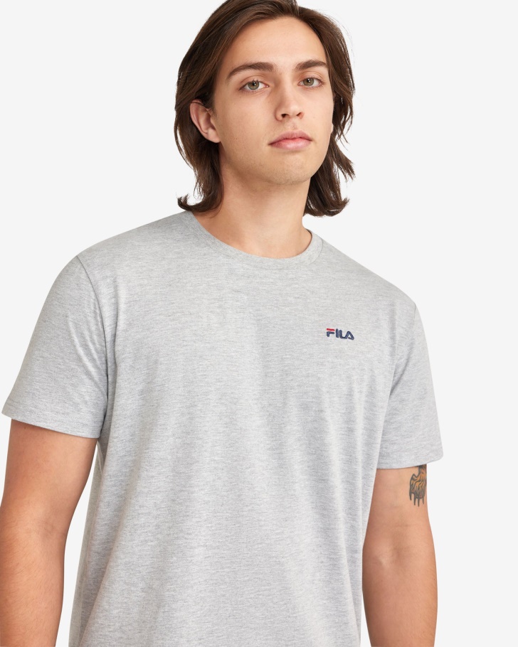 Camiseta Básica Masculina Prata Marle Fila