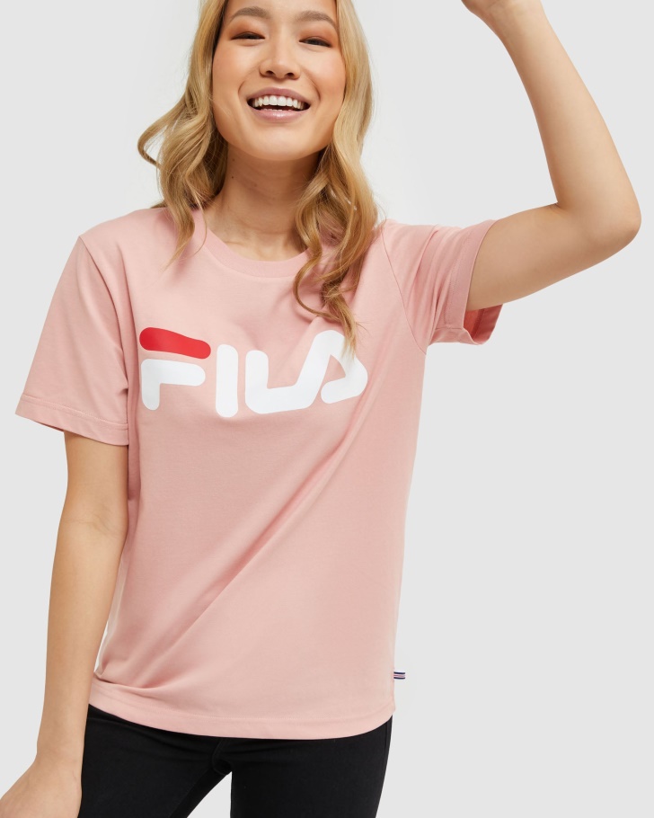 Camiseta Clássica Unissex Fila Rosa Suave