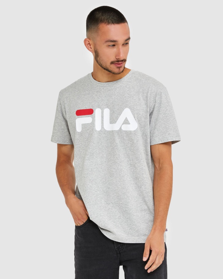 Camiseta Clássica Unissex Prata Marle Fila