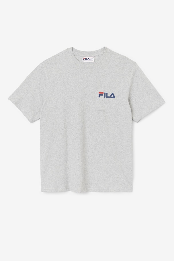 Camiseta Com Bolso Curtis Fila Cinza Claro Marl