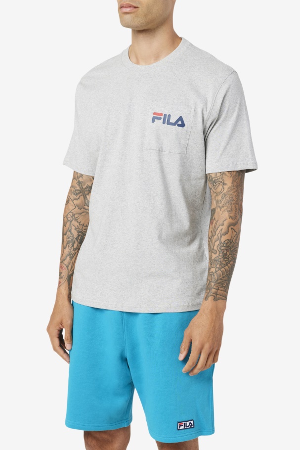Camiseta Com Bolso Curtis Fila Cinza Claro Marl