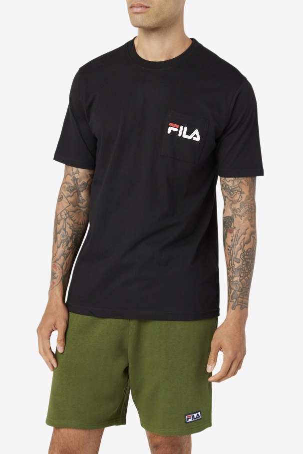 Camiseta Com Bolso Fila Curtis Preto/branco/bicho De Junho