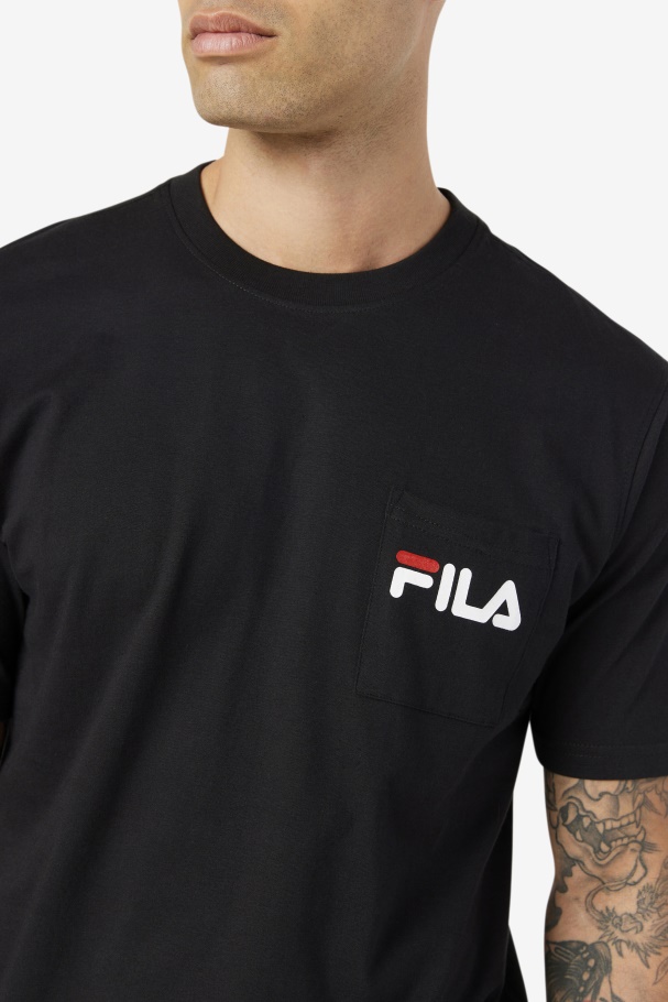Camiseta Com Bolso Fila Curtis Preto/branco/bicho De Junho