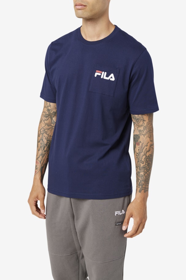 Camiseta Com Bolso Peacoat Fila Curtis