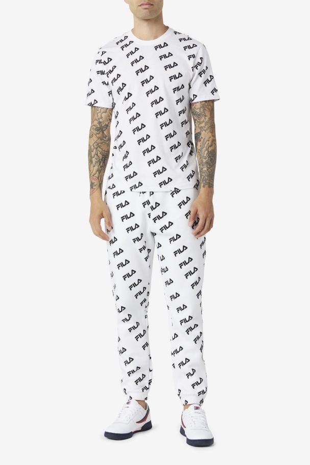 Camiseta Com Logo Diagonal Branco/preto Fila