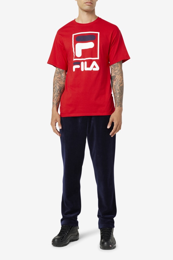Camiseta Empilhada Vermelho/branco/marinho Fila