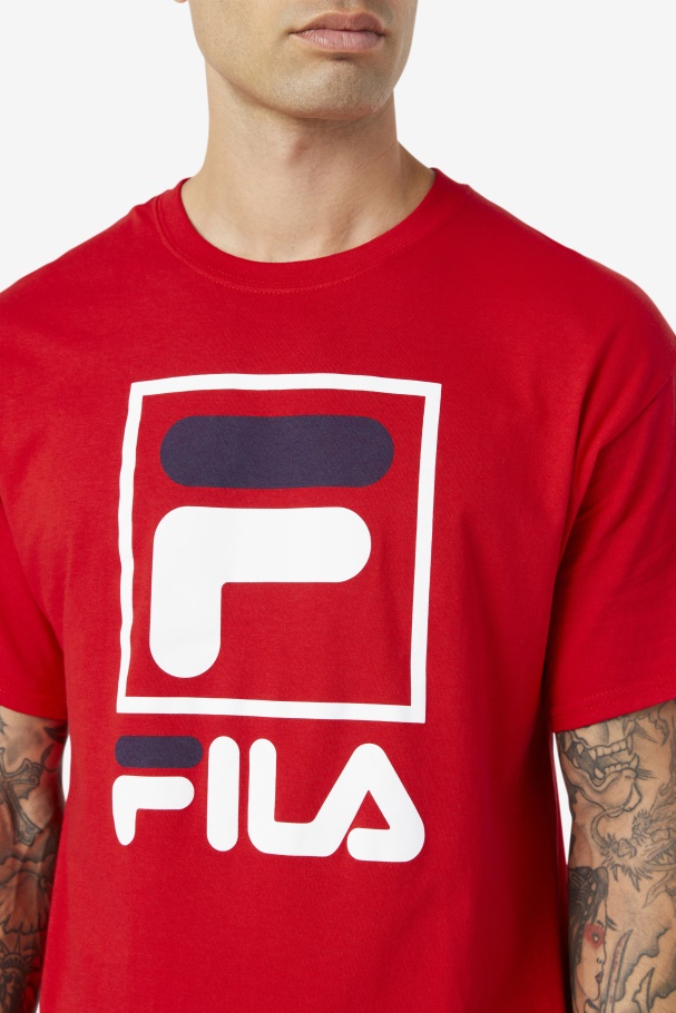 Camiseta Empilhada Vermelho/branco/marinho Fila