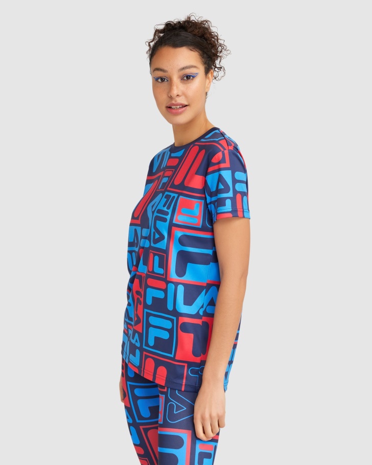 Camiseta Feminina Anja Azul Marinho Da Fila