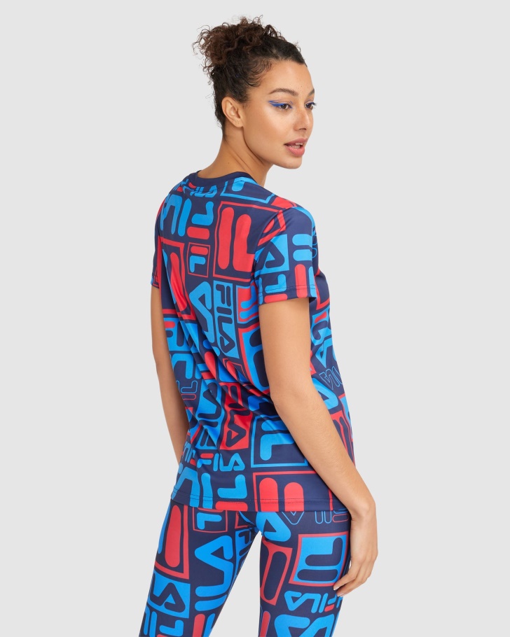 Camiseta Feminina Anja Azul Marinho Da Fila