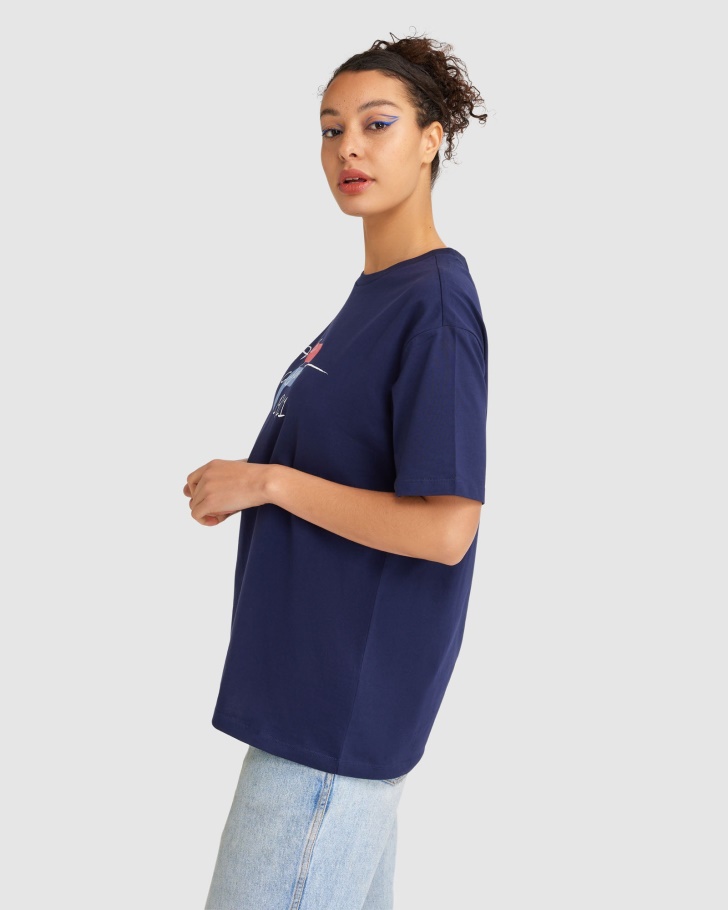 Camiseta Feminina Cinzia Azul Marinho Da Fila