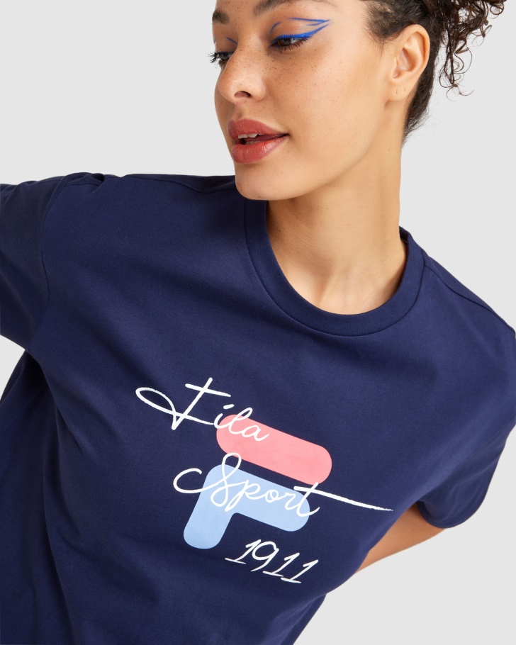 Camiseta Feminina Cinzia Azul Marinho Da Fila