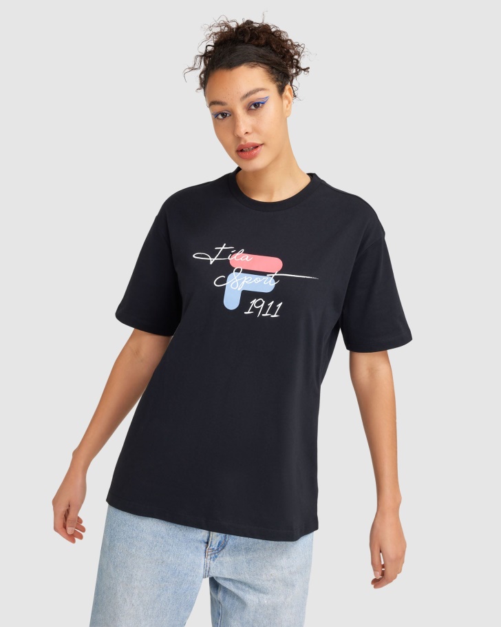 Camiseta Feminina Cinzia Fila Preta