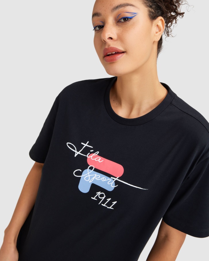 Camiseta Feminina Cinzia Fila Preta