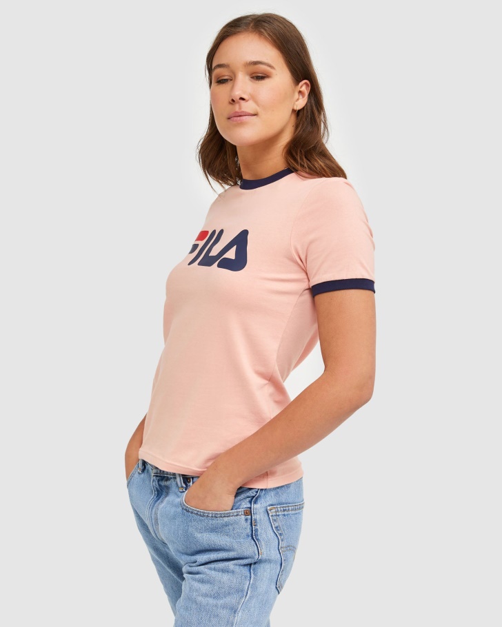 Camiseta Feminina Clássica Ringer Fila Mellow Rose