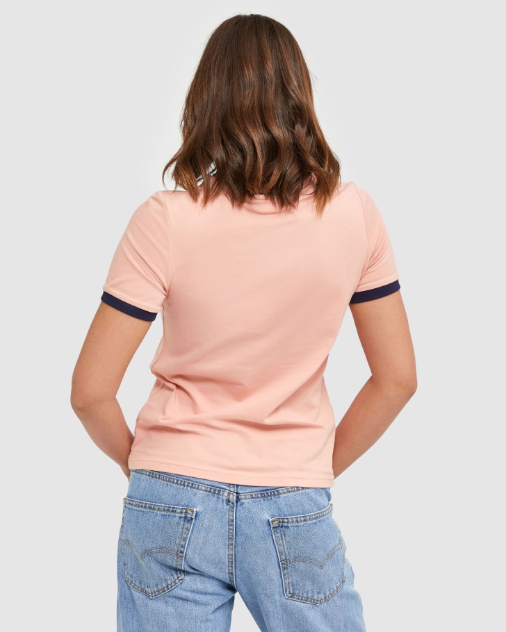 Camiseta Feminina Clássica Ringer Fila Mellow Rose