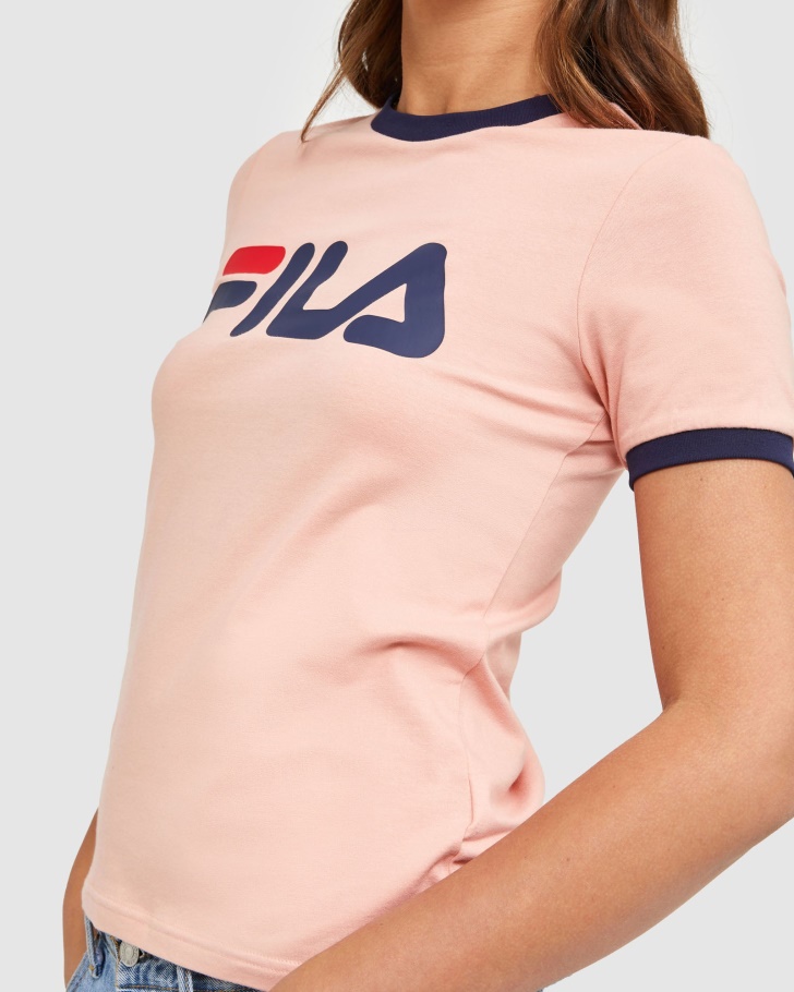 Camiseta Feminina Clássica Ringer Fila Mellow Rose