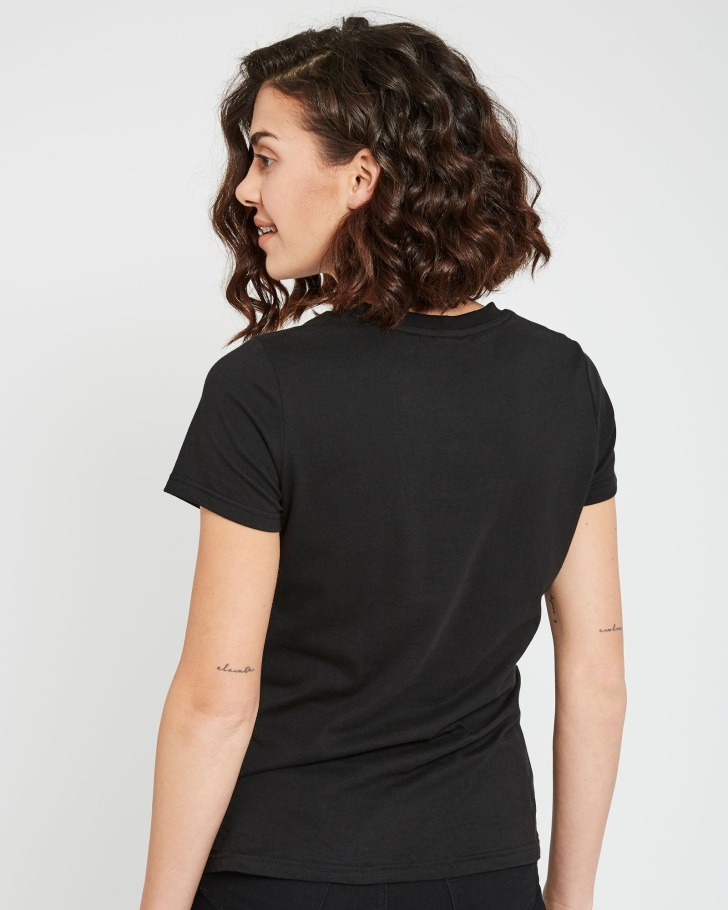 Camiseta Feminina Com Emblema Volara Fila Black