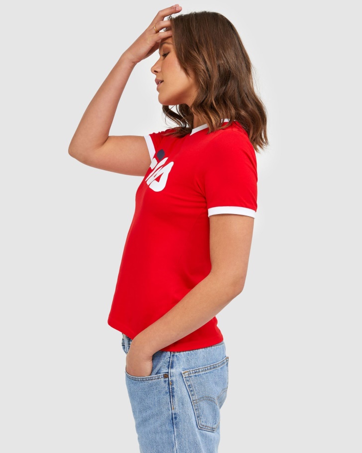 Camiseta Feminina Ringer Classic Vermelha Fila