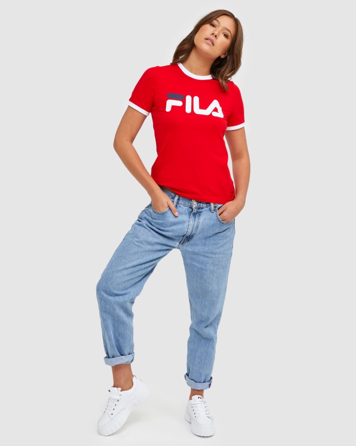 Camiseta Feminina Ringer Classic Vermelha Fila