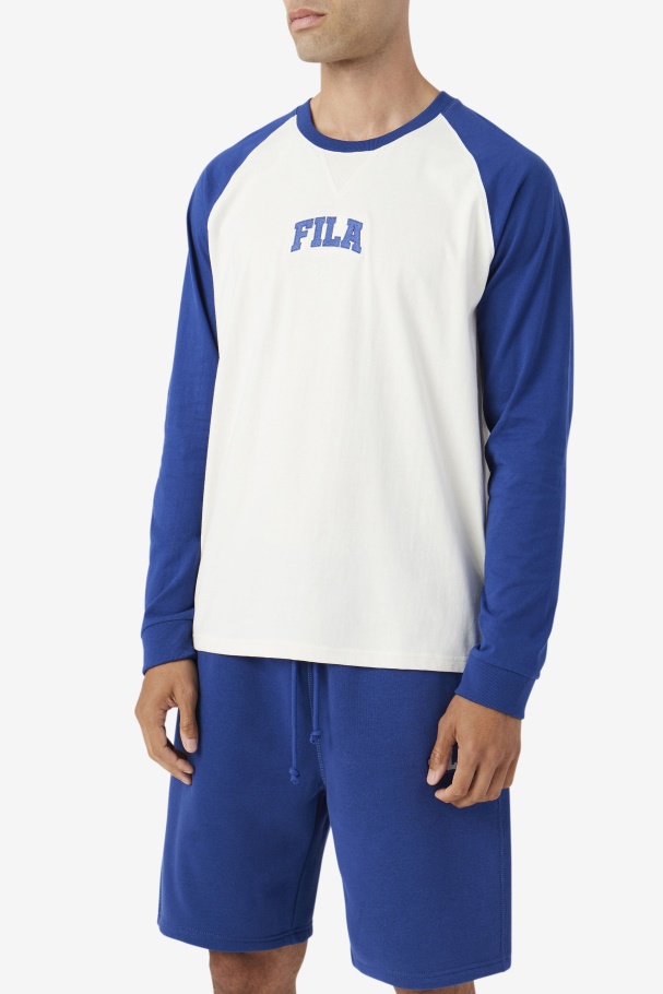 Camiseta Fila Chet Raglan Gardênia/azul