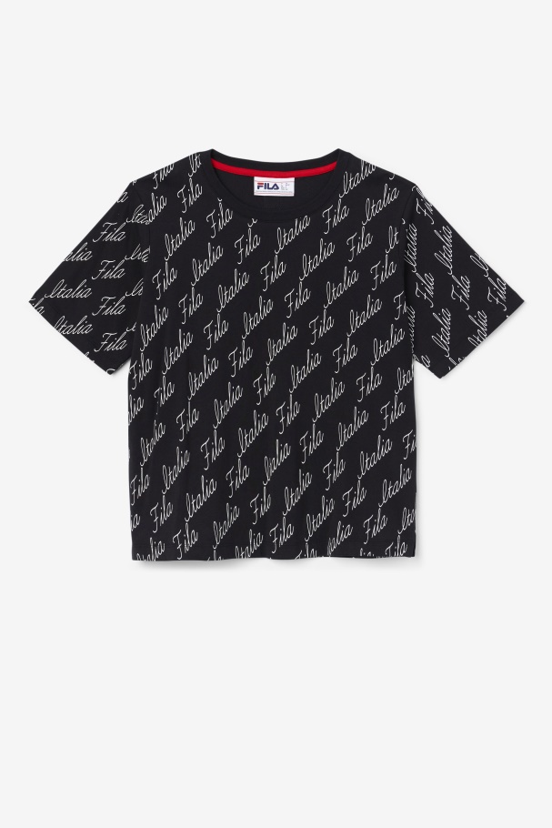Camiseta Fila Elizabeth Preta/gardenia