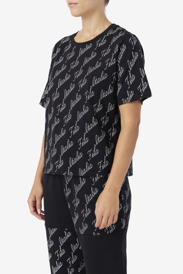 Camiseta Fila Elizabeth Preta/gardenia