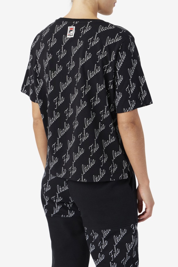 Camiseta Fila Elizabeth Preta/gardenia