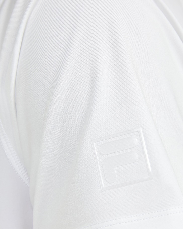 Camiseta Henley Masculina Gola Alta Fila Branca