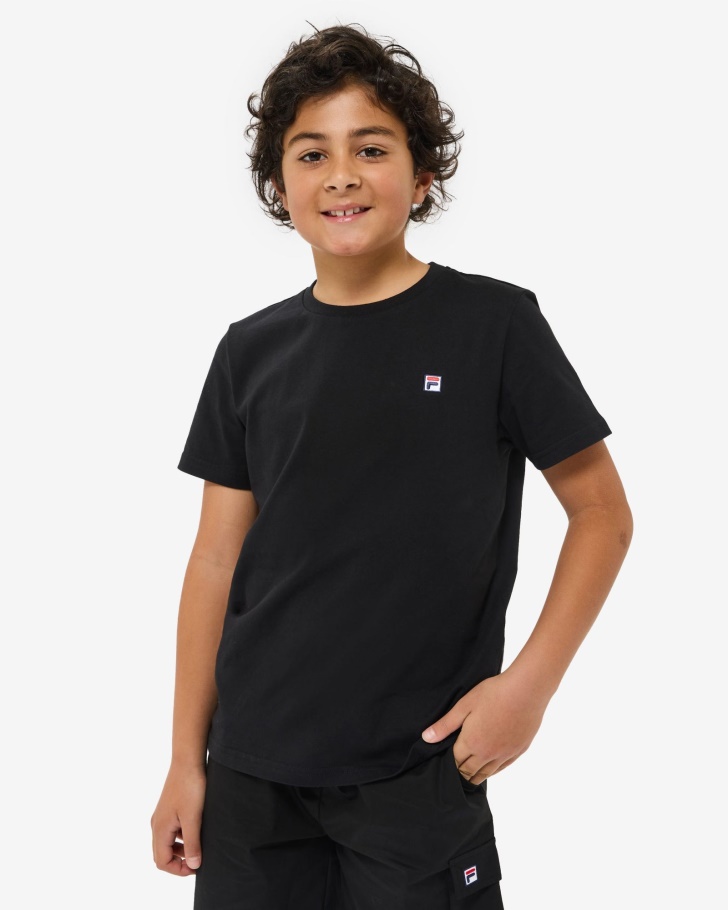 Camiseta Infantil Distintivo Fila Preta