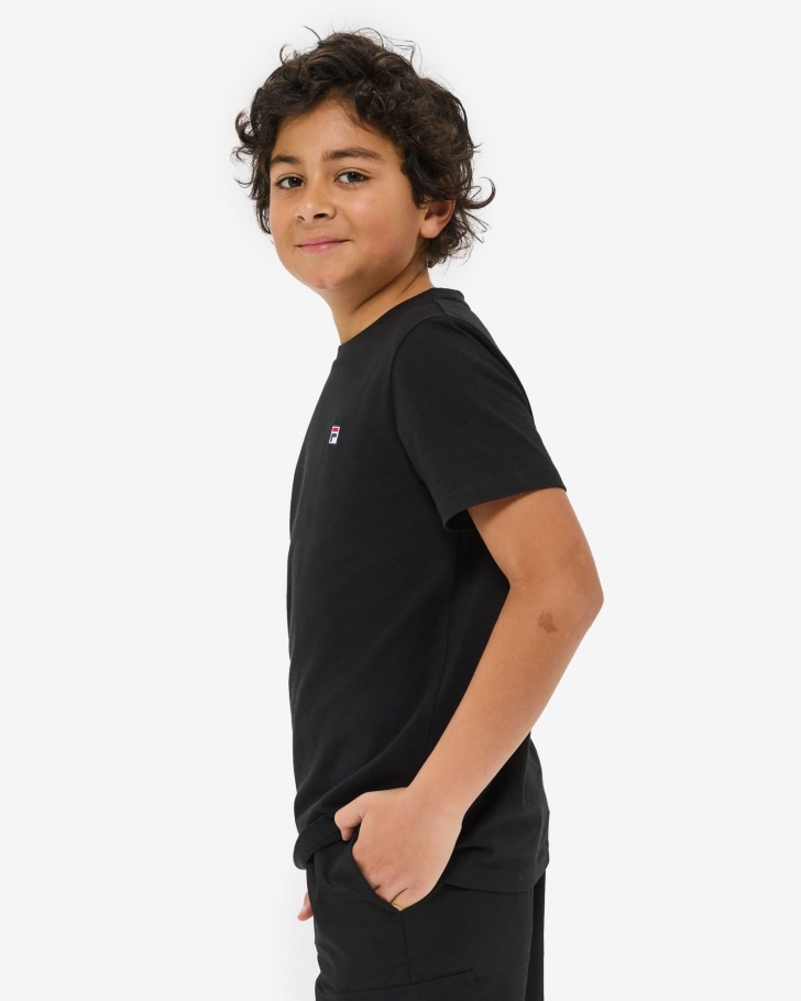 Camiseta Infantil Distintivo Fila Preta
