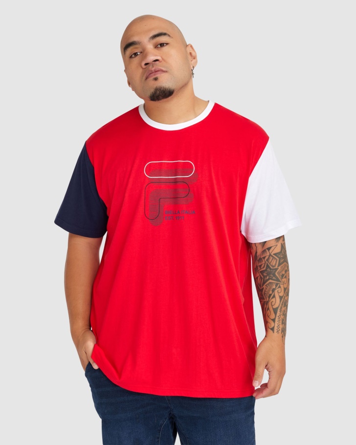 Camiseta Lennox Masculina Plus Lennox Fila Vermelha
