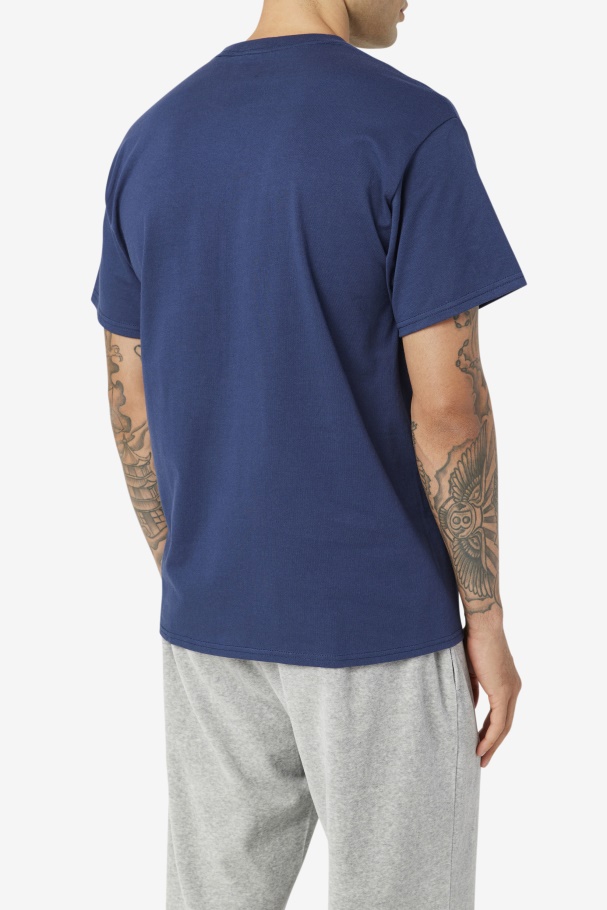 Camiseta Masculina Com Logo Azul Marinho/branco/vermelho