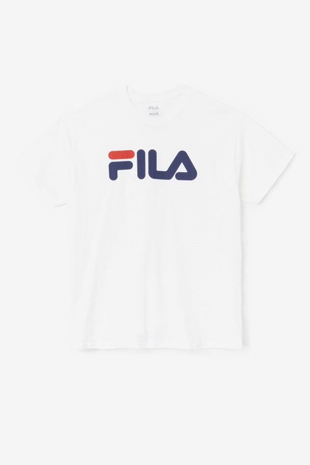 Camiseta Masculina Com Logo Branco/marinho/vermelho Fila