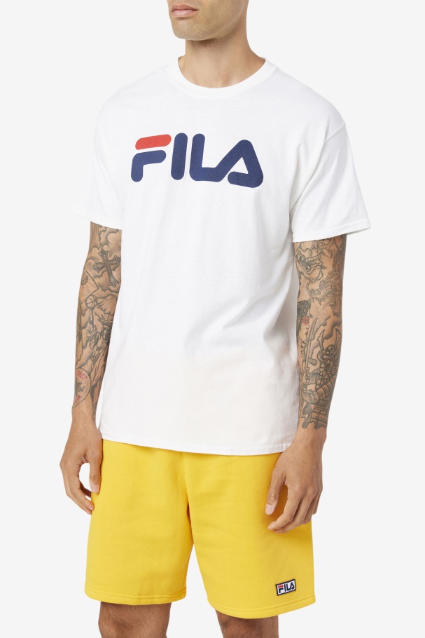 Camiseta Masculina Com Logo Branco/marinho/vermelho Fila