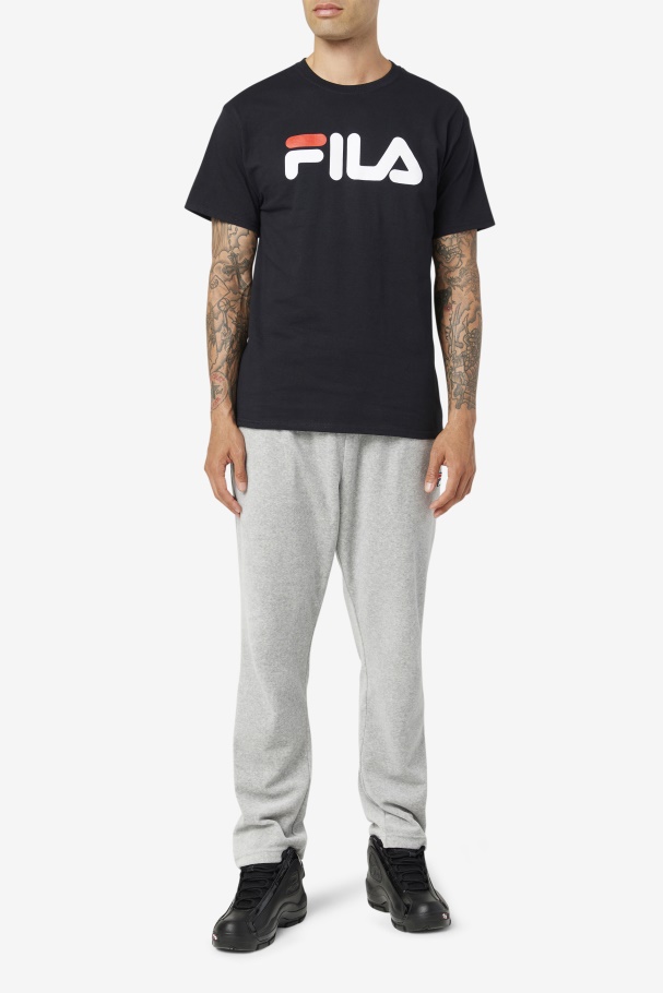 Camiseta Masculina Com Logo Fila Preto/branco/vermelho