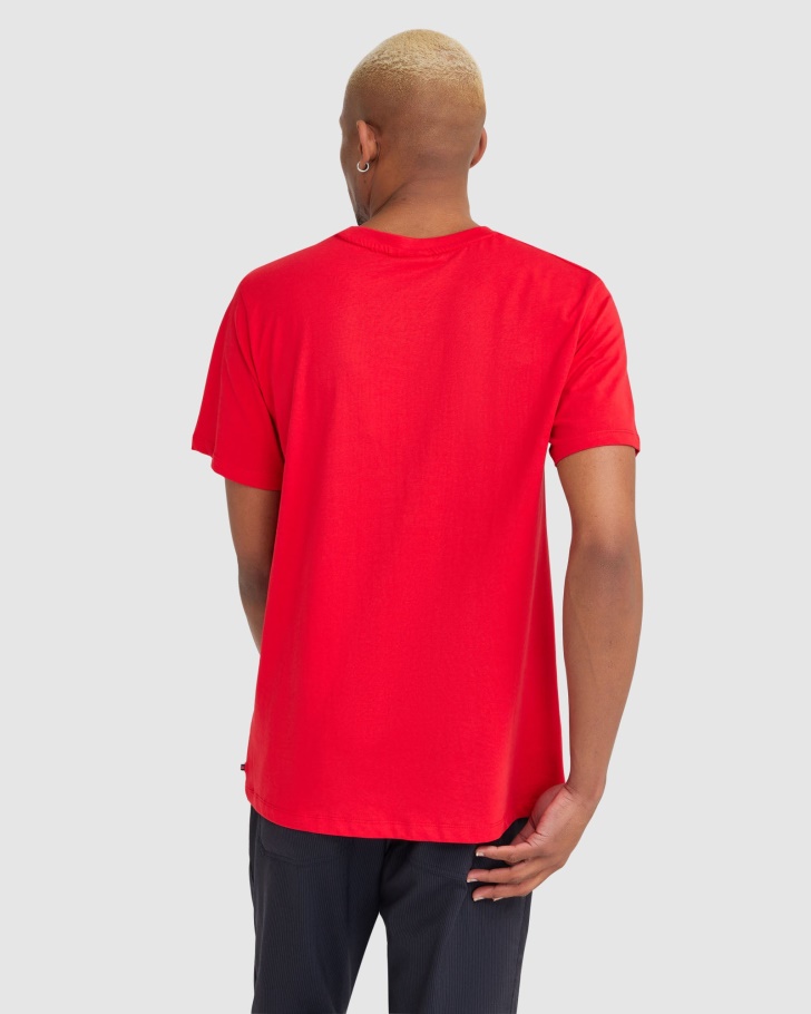 Camiseta Masculina Fila Cian Vermelha