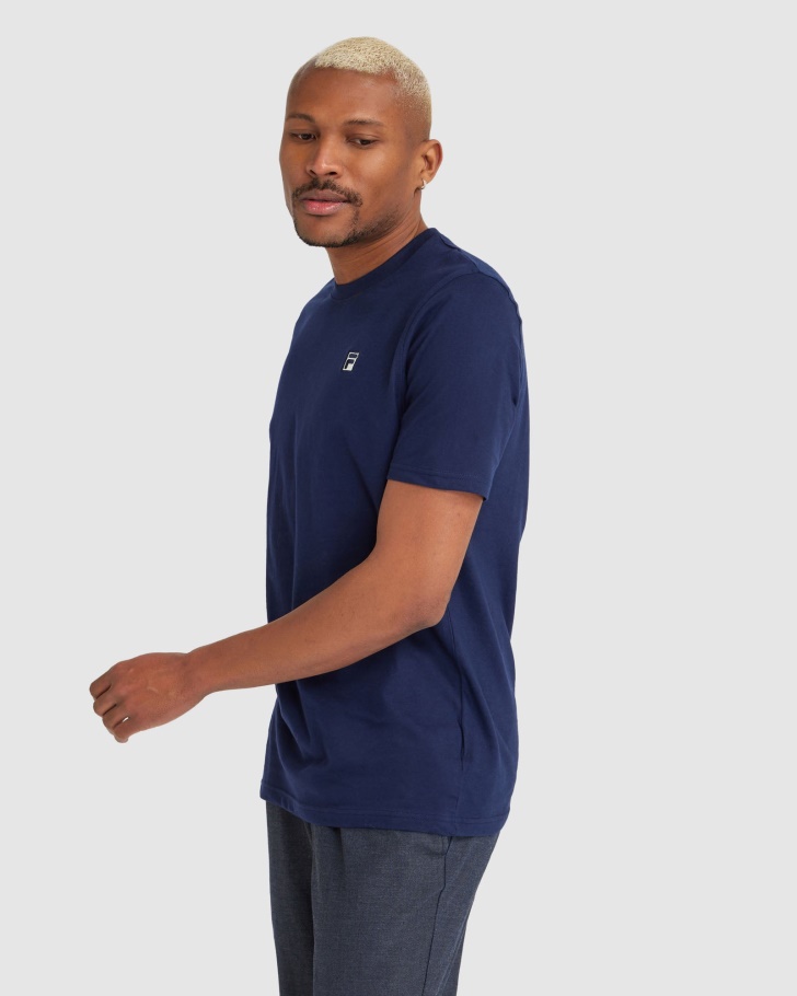 Camiseta Masculina Fila Com Leite Azul Marinho