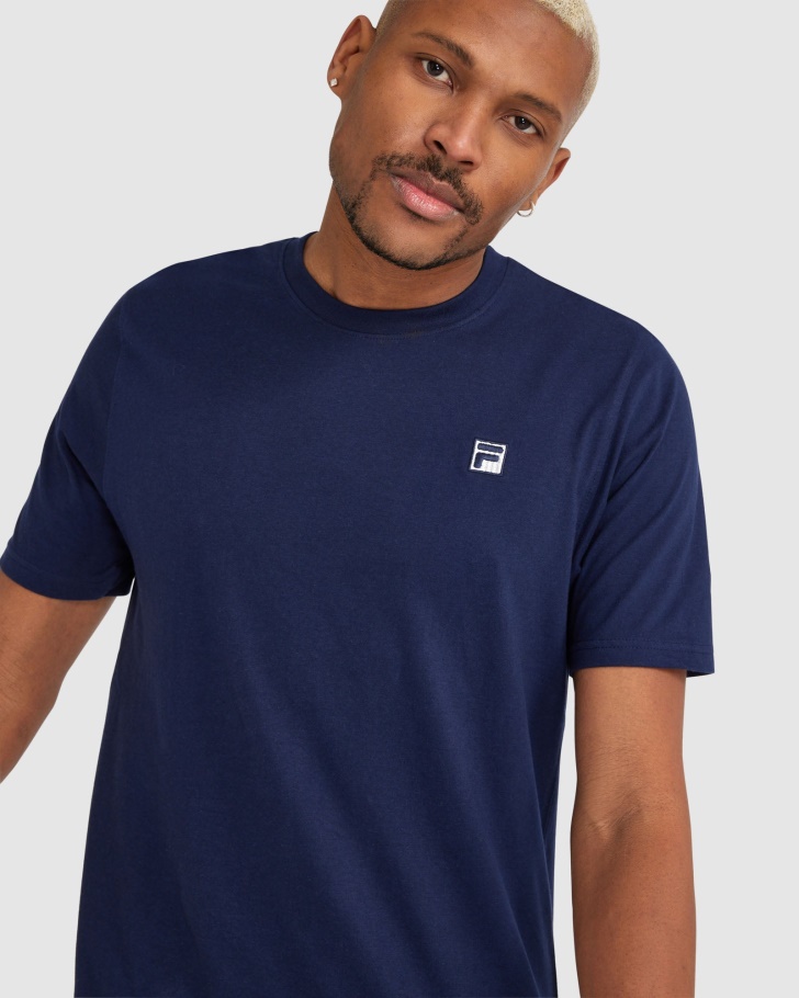 Camiseta Masculina Fila Com Leite Azul Marinho