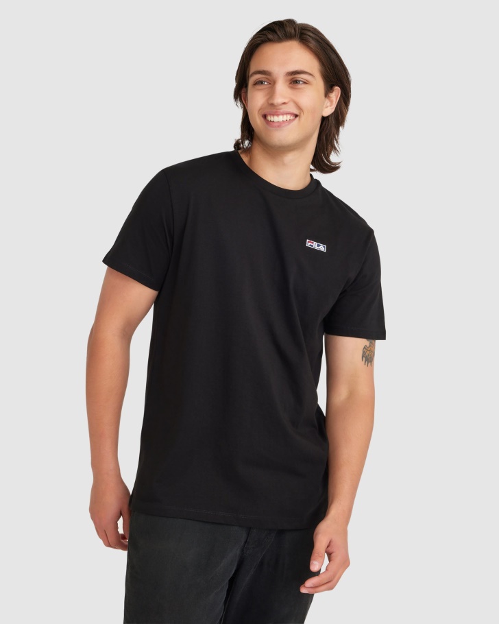 Camiseta Masculina Fila Preto Ciano