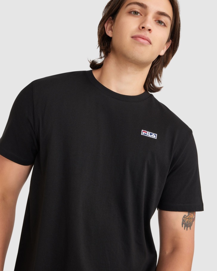 Camiseta Masculina Fila Preto Ciano