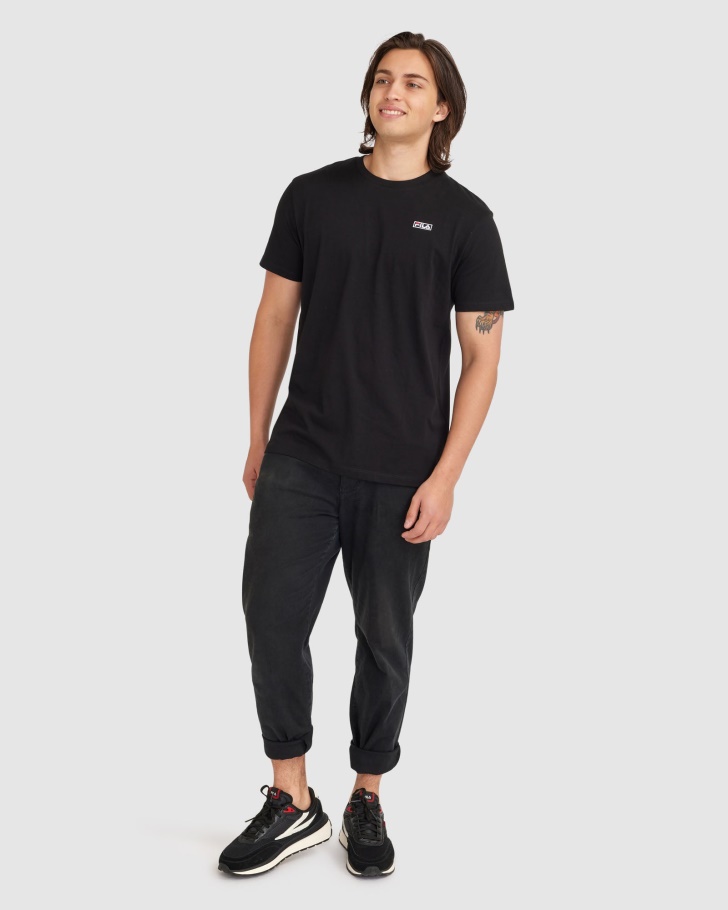 Camiseta Masculina Fila Preto Ciano