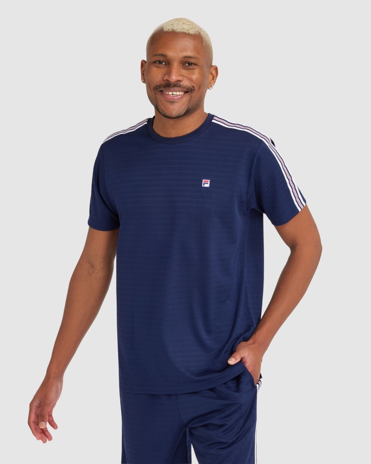 Camiseta Masculina Pablo Azul Marinho Nova Fila