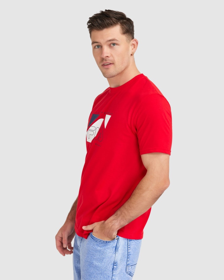 Camiseta Masculina Vermelha Fila