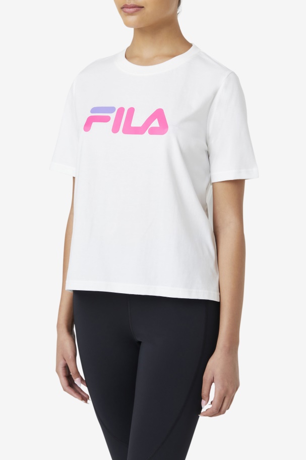 Camiseta Miss Eagle Branco/rosa Brilho/roxo Hebe Fila